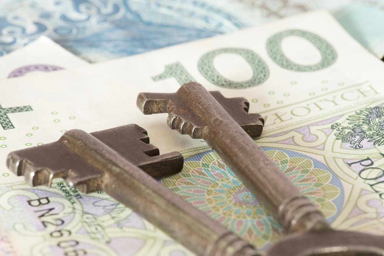 Polish zloty PLN and a key to an apartment