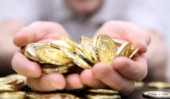 Handful of gold coins